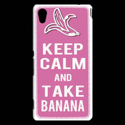 Coque Sony Xperia M4 Aqua Keep Calm Take Banana Rose