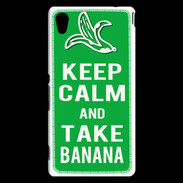 Coque Sony Xperia M4 Aqua Keep Calm Take Banana Vert