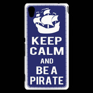 Coque Sony Xperia M4 Aqua Keep Calm Be a Pirate Bleu