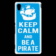 Coque Sony Xperia M4 Aqua Keep Calm Be a Pirate Cyan