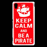 Coque Sony Xperia M4 Aqua Keep Calm Be a Pirate Rouge