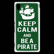 Coque Sony Xperia M4 Aqua Keep Calm Be a Pirate Vert