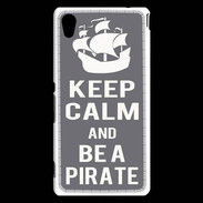 Coque Sony Xperia M4 Aqua Keep Calm Be a Pirate Gris