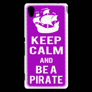 Coque Sony Xperia M4 Aqua Keep Calm Be a Pirate Violet