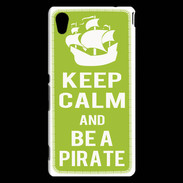 Coque Sony Xperia M4 Aqua Keep Calm Be a Pirate Vert pomme