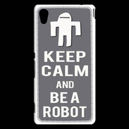 Coque Sony Xperia M4 Aqua Keep Calm Be a Robot Gris