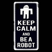 Coque Sony Xperia M4 Aqua Keep Calm Be a Robot Noir