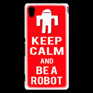 Coque Sony Xperia M4 Aqua Keep Calm Be a Robot Rouge