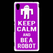 Coque Sony Xperia M4 Aqua Keep Calm Be a Robot Violet