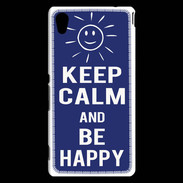 Coque Sony Xperia M4 Aqua Keep Calm Be Happy Bleu