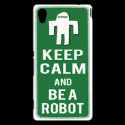 Coque Sony Xperia M4 Aqua Keep Calm Be a Robot Vert