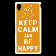 Coque Sony Xperia M4 Aqua Keep Calm Be Happy Orange