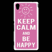 Coque Sony Xperia M4 Aqua Keep Calm Be Happy Rose