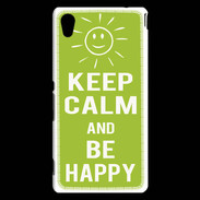 Coque Sony Xperia M4 Aqua Keep Calm Be Happy Vert pomme
