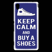 Coque Sony Xperia M4 Aqua Keep Calm Buy Shoes Bleu