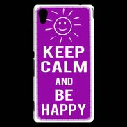 Coque Sony Xperia M4 Aqua Keep Calm Be Happy Violet