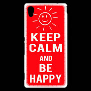 Coque Sony Xperia M4 Aqua Keep Calm Be Happy Rouge