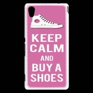 Coque Sony Xperia M4 Aqua Keep Calm Buy Shoes Rose