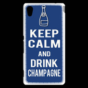 Coque Sony Xperia M4 Aqua Keep Calm Drink Champagne Bleu