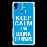 Coque Sony Xperia M4 Aqua Keep Calm Drink champagne Cyan
