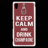 Coque Sony Xperia M4 Aqua Keep Calm Drink Champagne Brique