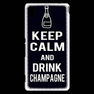 Coque Sony Xperia M4 Aqua Keep Calm Drink champagne Noir