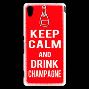Coque Sony Xperia M4 Aqua Keep Calm Drink champagne Rouge