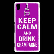 Coque Sony Xperia M4 Aqua Keep Calm Drink champagne Violet