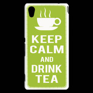 Coque Sony Xperia M4 Aqua Keep Calm Drink Tea Vert pomme