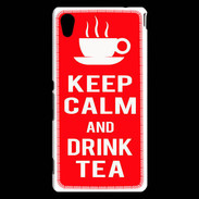 Coque Sony Xperia M4 Aqua Keep Calm Drink Tea Rouge