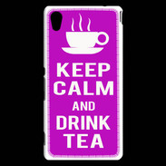 Coque Sony Xperia M4 Aqua Keep Calm Drink Tea Violet