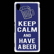 Coque Sony Xperia M4 Aqua Keep Calm Have a beer Bleu