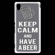 Coque Sony Xperia M4 Aqua Keep Calm Have a beer Gris