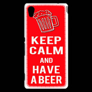 Coque Sony Xperia M4 Aqua Keep Calm Have a beer Rouge