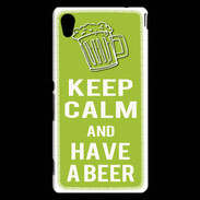 Coque Sony Xperia M4 Aqua Keep Calm Have a beer Vert pomme