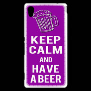 Coque Sony Xperia M4 Aqua Keep Calm Have a beer Violet