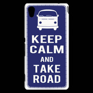 Coque Sony Xperia M4 Aqua Keep Calm Take road Bleu