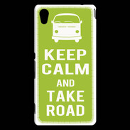 Coque Sony Xperia M4 Aqua Keep Calm Take road Vert pomme