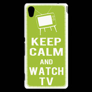 Coque Sony Xperia M4 Aqua Keep Calm Watch TV Vert pomme