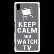 Coque Sony Xperia M4 Aqua Keep Calm Watch TV Gris