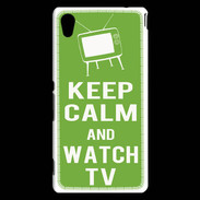 Coque Sony Xperia M4 Aqua Keep Calm Watch TV Vert