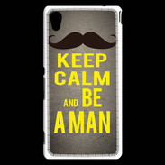 Coque Sony Xperia M4 Aqua Keep Calm Be a Man Gris