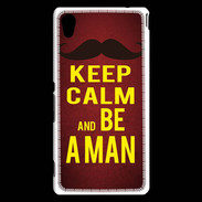 Coque Sony Xperia M4 Aqua Keep Calm Be a Man Rouge