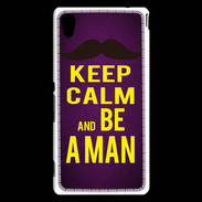 Coque Sony Xperia M4 Aqua Keep Calm Be a Man Violet