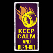 Coque Sony Xperia M4 Aqua Keep Calm and Burn Out violet