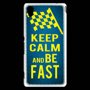 Coque Sony Xperia M4 Aqua Keep Calm and Be Fast Bleu