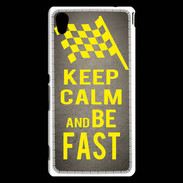 Coque Sony Xperia M4 Aqua Keep Calm and Be Fast Gris