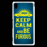 Coque Sony Xperia M4 Aqua Keep Calm and Be Furious Bleu