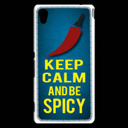Coque Sony Xperia M4 Aqua Keep Calm and Be Spicy Bleu