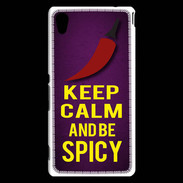 Coque Sony Xperia M4 Aqua Keep Calm and Be Spicy Violet